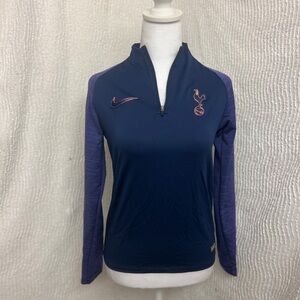 Nike Women’s Large Quarter Zip Purple Tottenham Hotspur Soccer Pullover
